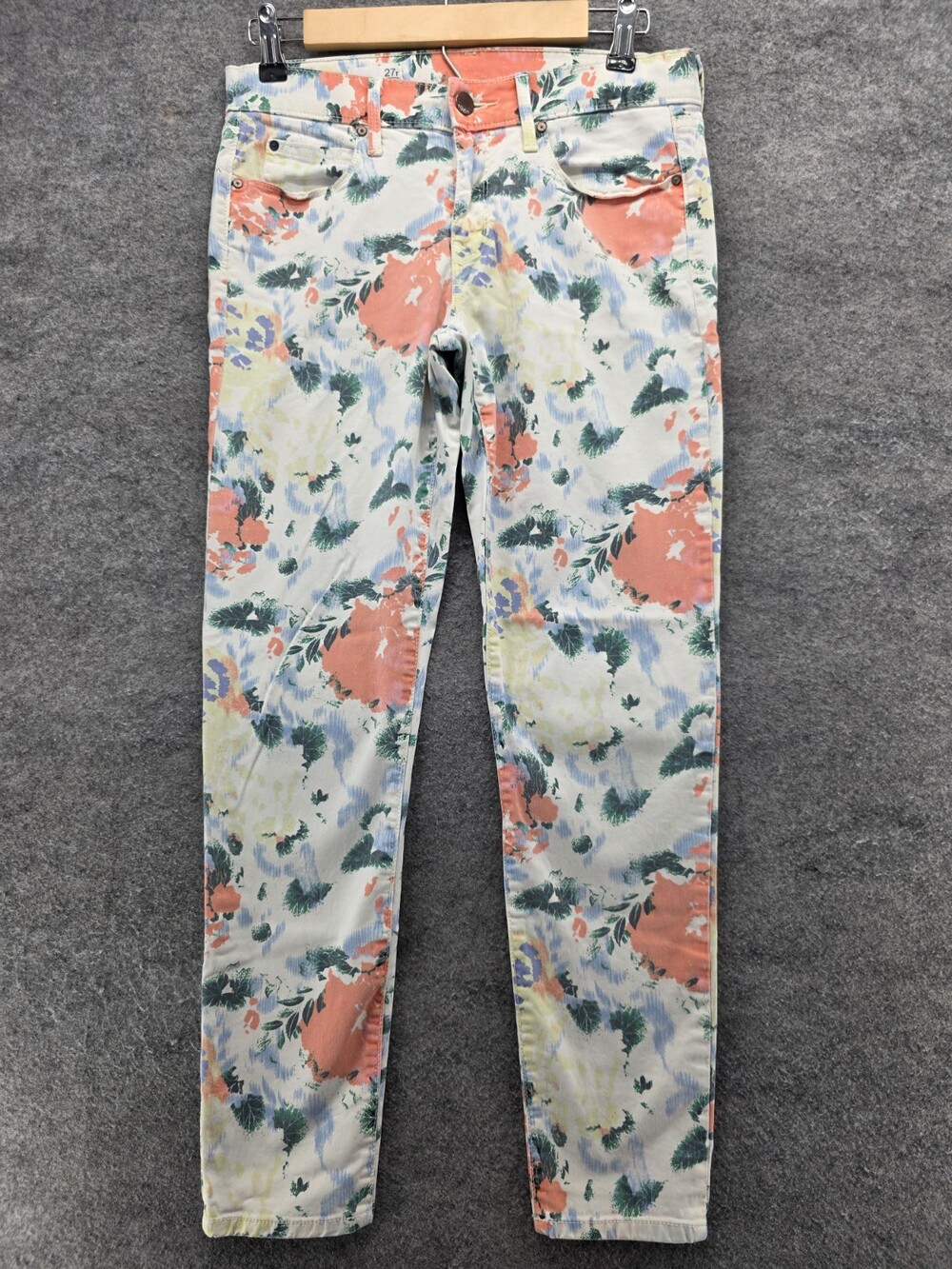 GAP 1969 Legging Jeans Womens 27 White Floral Mid Rise